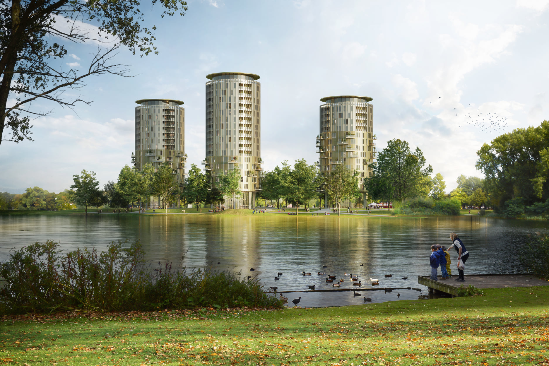 Brabantbad residential towers bring new life to Prins Hendrikpark in 's-Hertogenbosch